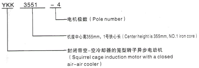 YKK系列(H355-1000)高压YKS5602-12-560KW三相异步电机西安泰富西玛电机型号说明